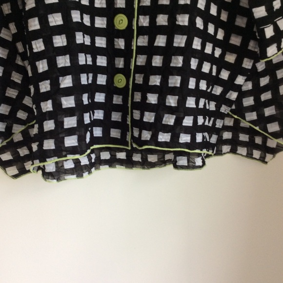Ali Miles Tunic Top PL Artsy Sharkbite Hem Black White Button Up Contemporary - Picture 5 of 15